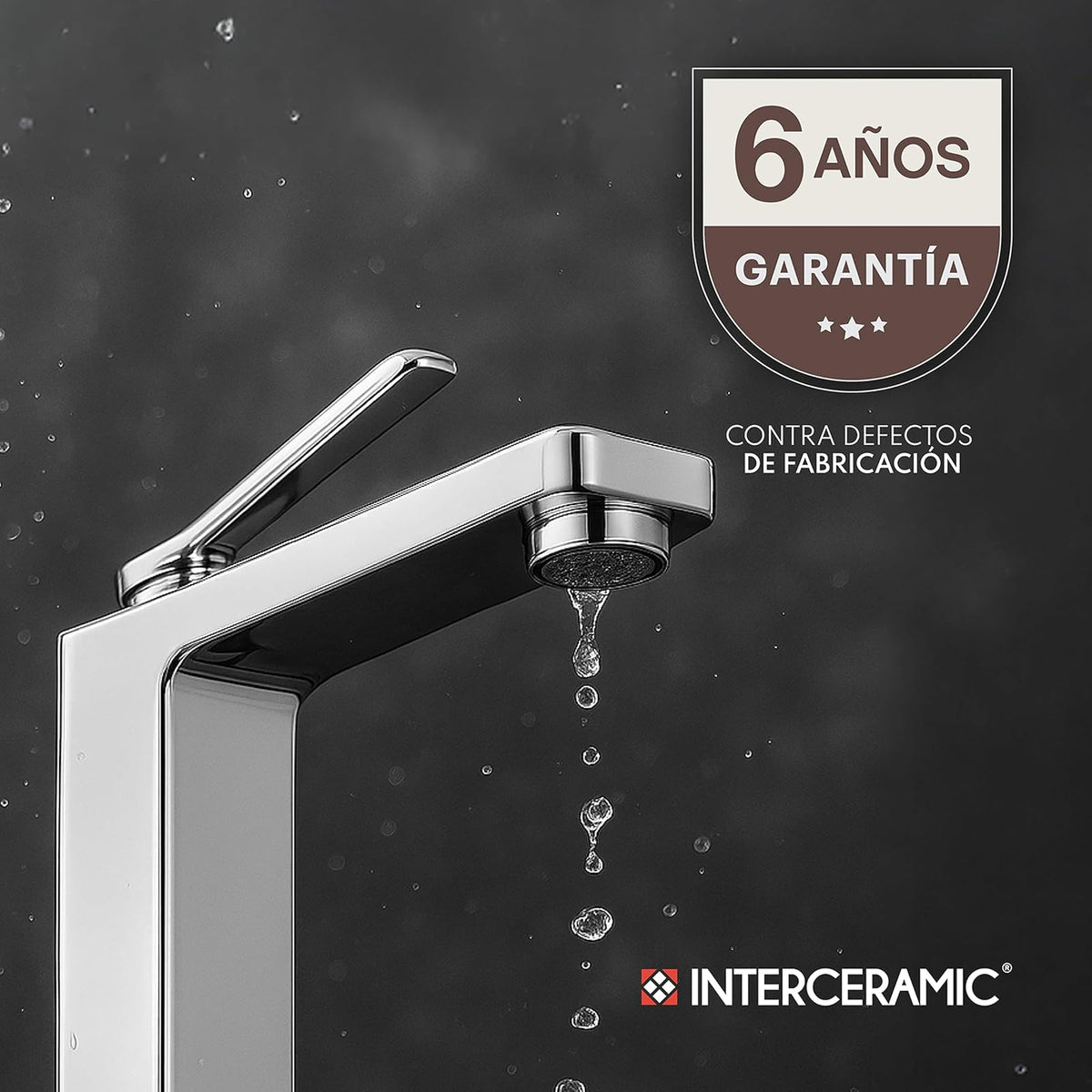 Interceramic Conjunto de regadera Cuadrada Monomando de Techo Dublín en Cromo Pulido | Cabezal Giratorio 360° | con Llave Mezcladora | Cartucho Cerámico antigoteo