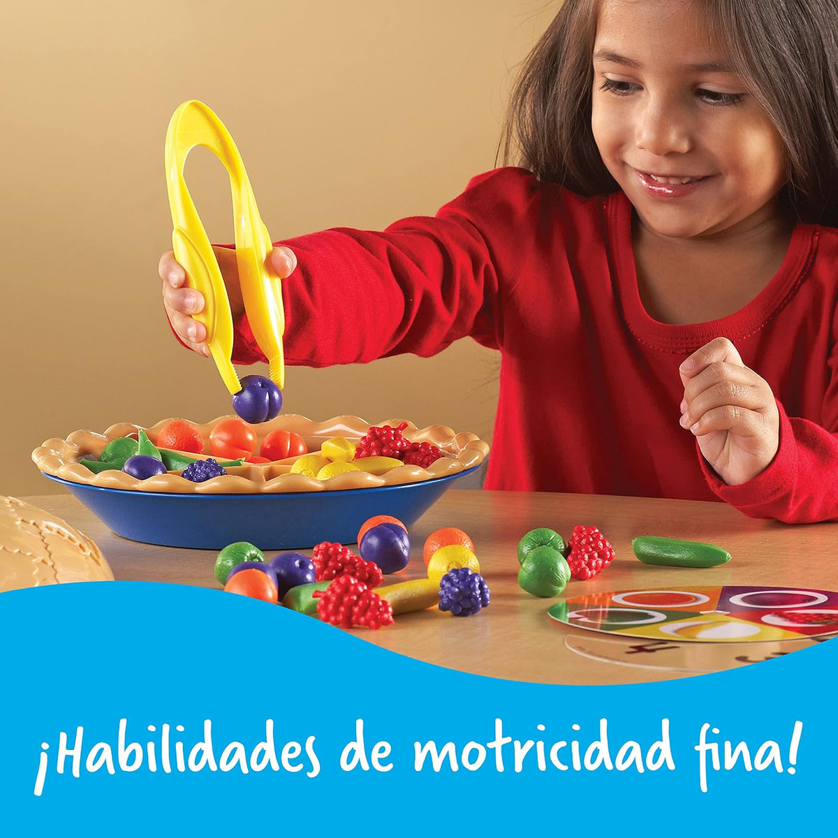 Learning Resources Super Sorting Pie - 68 Piezas, Edades 3+ años Juguetes de Desarrollo Temprano, Juguete de Motricidad Fina, Juguetes Educativos para Niños, Comida de Juguete para Niños
