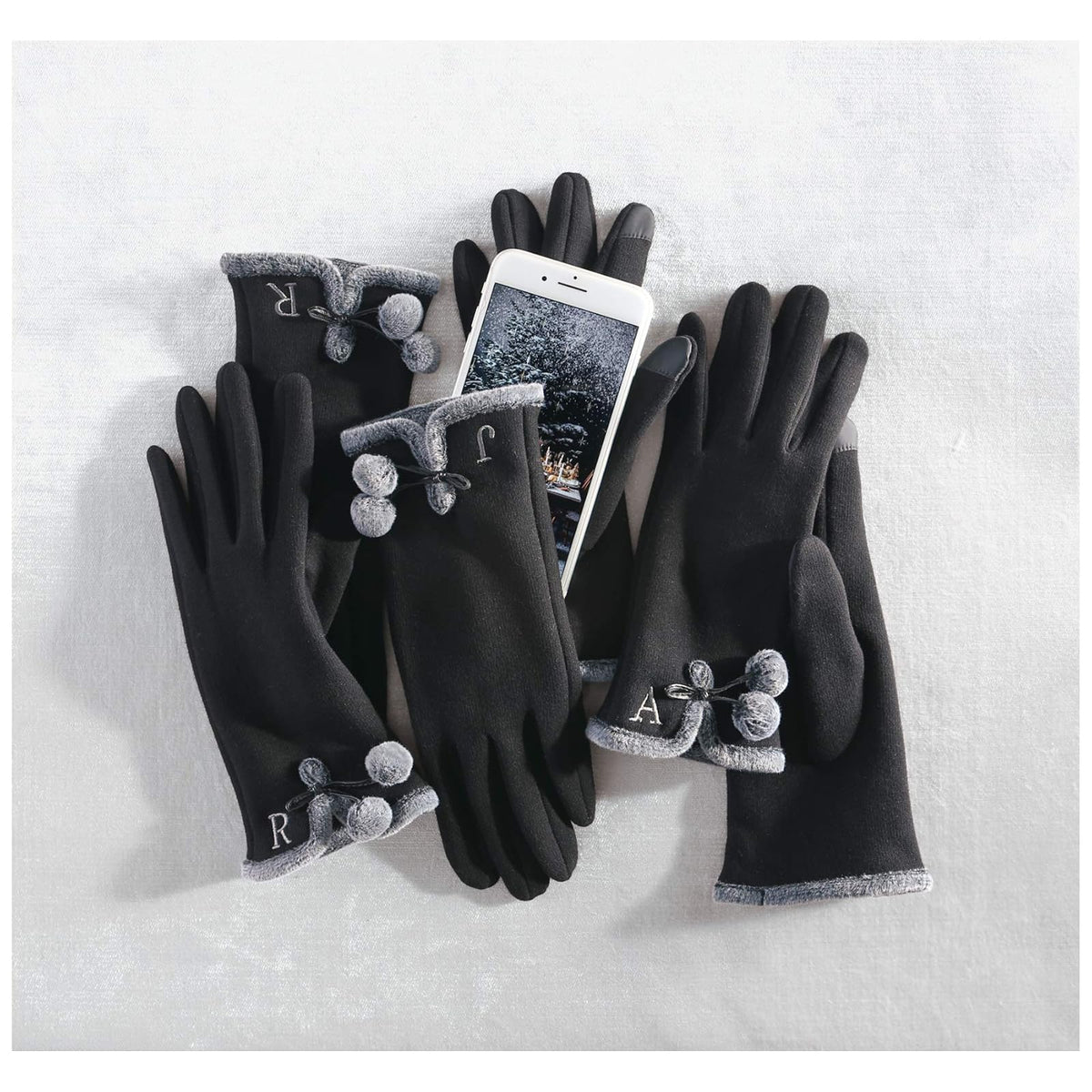 Mud Pie Home Women Winter Holidays Smartscreen Initial Knit Gloves 86020018