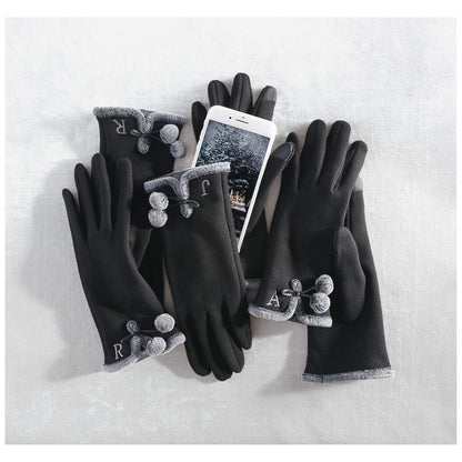 Mud Pie Home Women Winter Holidays Smartscreen Initial Knit Gloves 86020018