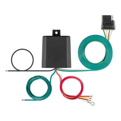CURT 56496 Convertidor de Luz Trasera de Remolque de 3 a 2 Cables, Arnés de 4 Pines, Negro