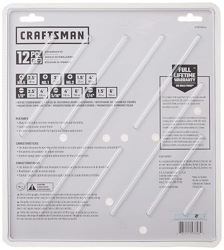 CRAFTSMAN Juego de destornilladores, surtidos, 12 piezas CMHT65044
