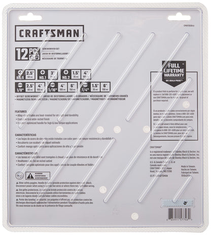 CRAFTSMAN Juego de destornilladores, surtidos, 12 piezas CMHT65044