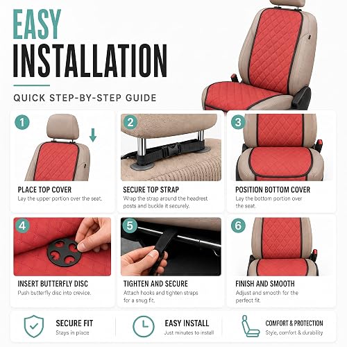 FH Group - Juego de Cojines de Asiento de Automóvil para automóvil Neosupreme, Ajuste Universal, cojín de Asiento de Automóvil con Bolsillos Delanteros, Cojines de Asiento de Automóvil compatibles con Bolsa de