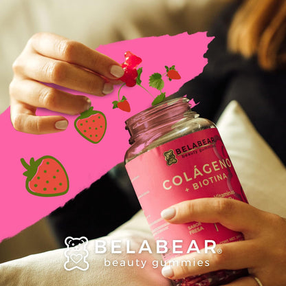 solanum Belabear Colágeno + Biotina con Vitamina A, C, D3, Ácido Fólico 150 Gomitas de 2,8 g c/u