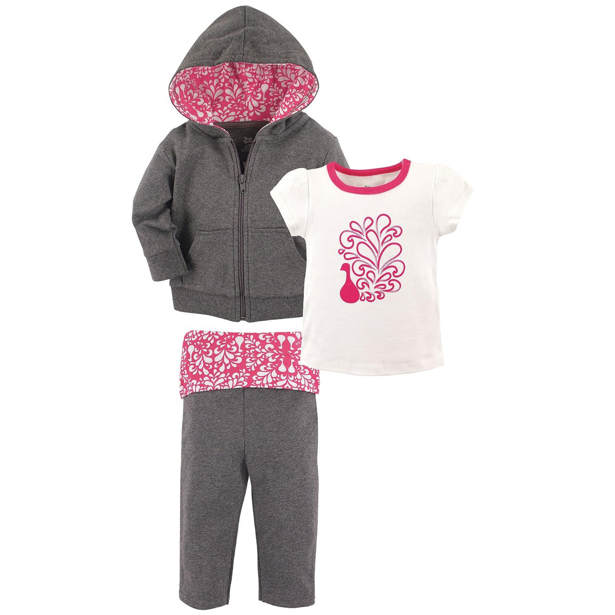 Yoga Sprout Conjunto de 3 Piezas Unisex para Bebé y Niño - 2T - Peacock Toddler