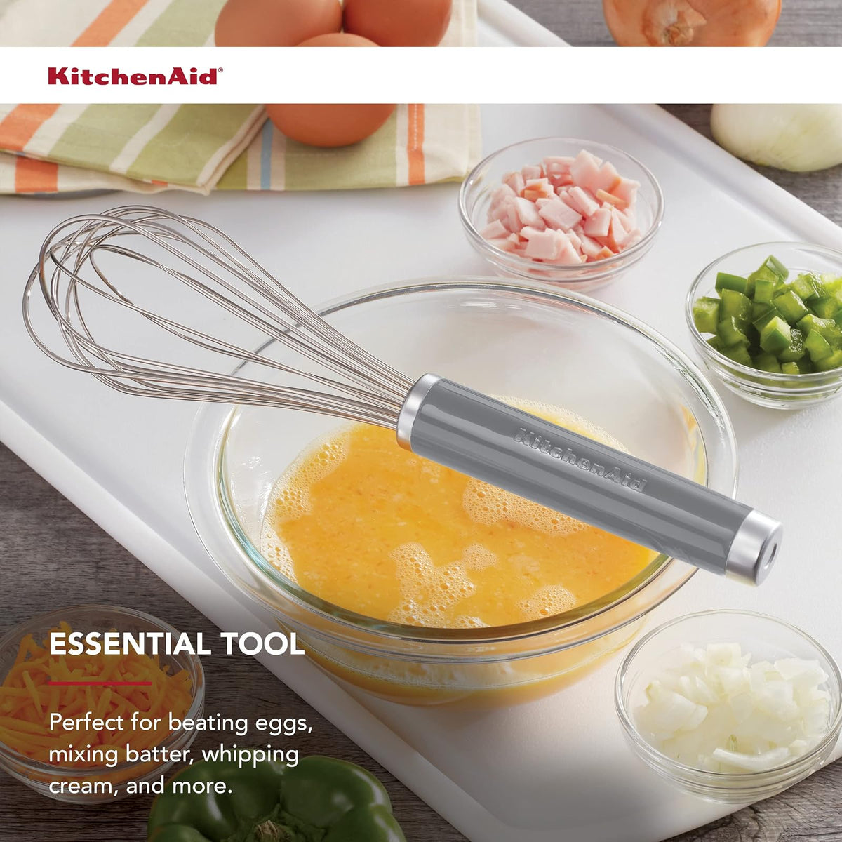 KitchenAid - Batidor clásico utilitario, 10.5 pulgadas, gris