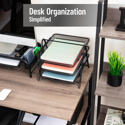 Mind Reader Organizador de computadora de 3 Niveles con diseño de, Negro, 1, 1