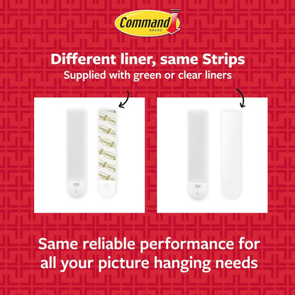 Command Paquete variado de tiras para colgar fotos, sin daños, sin herramientas, tiras para colgar en la pared para espacios de vida, blanco, 2 pares medianos, 6 pares grandes y 8 pares extra grandes