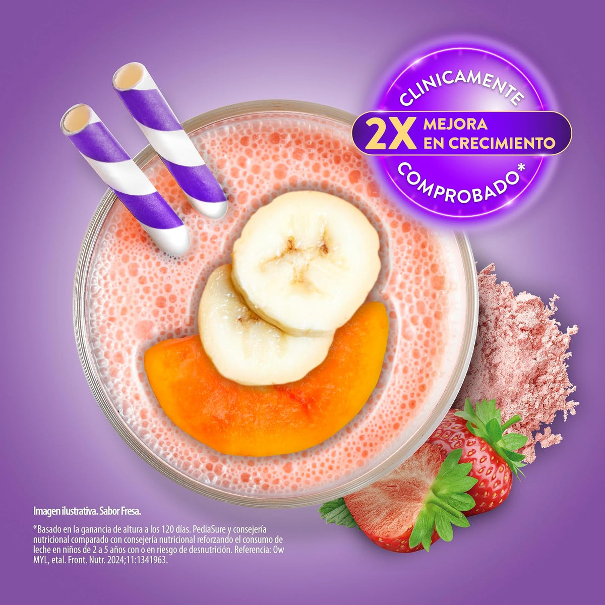 PediaSure MLI Fresa - en Polvo, 900g, Fórmula Especializada para Niños de 1 a 10 años, Nutrientes Esenciales, Prebióticos, Proteínas, Vitaminas y Minerales, Crecimiento Clínicamente Comprobado