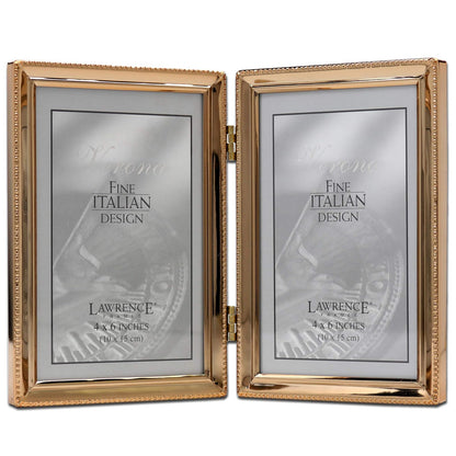 Lawrence Frames Marco de Fotos Triple con Bisagra, Latón Antiguo - Dorado - 10.16 x 15.24 cm (4x6 pulg)