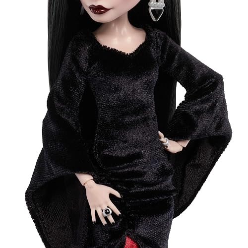Monster High Skullector Muñeca de Colección Morticia 6+ Años | Inspirada en un ícono gótico; figura premium para exhibición