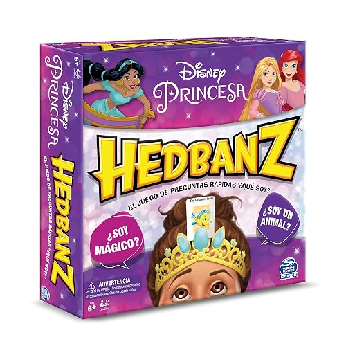Spin Master Hedbanz Princesas Disney, Juego de adivinar para niños, Juegos de Mesa para niños a Partir de 6 años