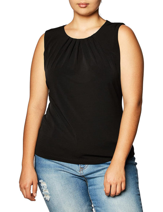 Calvin Klein Camisola sin Mangas con Cuello Plisado para Mujer