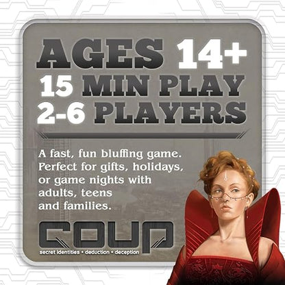 Indie Boards & Cards Juego de Cartas Coup (The Dystopian Universe)