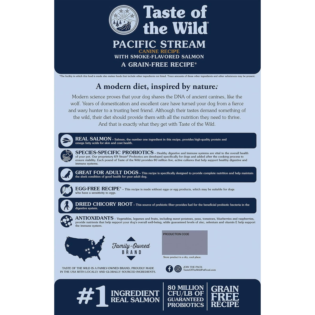 Taste Of The Wild Pacific Stream Alimento para Perro | Salmón ahumado como ingrediente principal, todas las etapas de vida, probióticos específicos para la salud digestiva