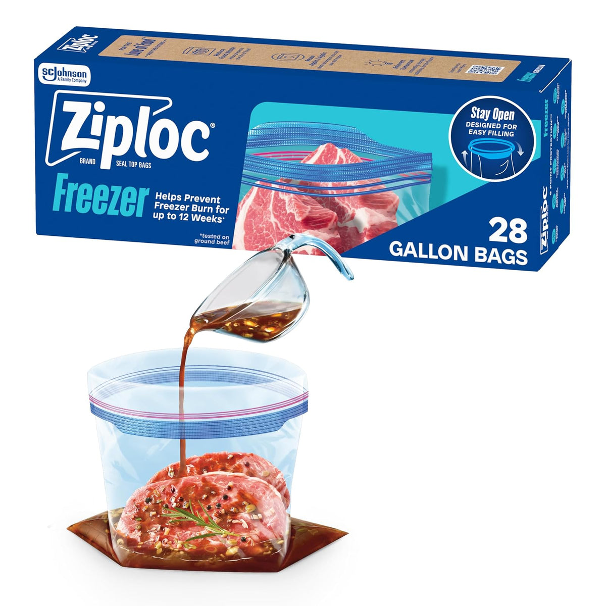 Ziploc Freezer Bag, Gallon Value Pack, 28-Count