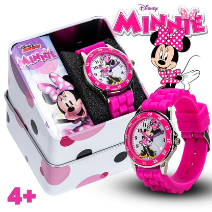 Accutime Kids Disney Mickey Mouse Minnie Mouse Analog Quartz Time Teacher Wrist Watch for Toddlers, Boys & Girls to Learn How to Tell Time