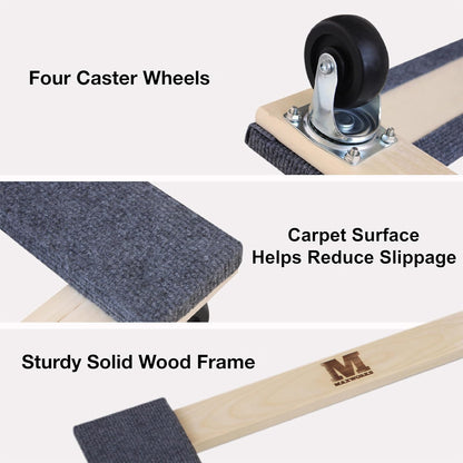 MaxWorks 1220 Libras. Capacidad: 45,7 cm. x 30 Pulgadas. Hardwood Furniture Mover Dolly KD Versión, Paquete de Dos