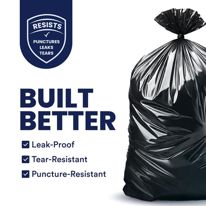 Aluf Plastics Plasticplace Bolsas de Basura de 55 a 60 galones │ 2.0 Mil │ Revestimientos Negros para Basura Resistentes │ 36 x 58 Pulgadas, 50 Unidades, Negro (Paquete de 1)