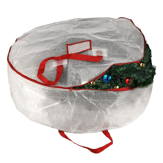 Elf Stor Premium Rojo día Festivo Corona de Navidad Bolsa de Almacenamiento para 76.2 cm Pulgada Coronas, Blanco, 76.2 cm, 1