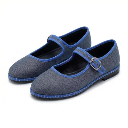Pulaski Le Ballerina Zapatos Mary Jane para Mujer - 25.0 cm - Azul Mezclilla