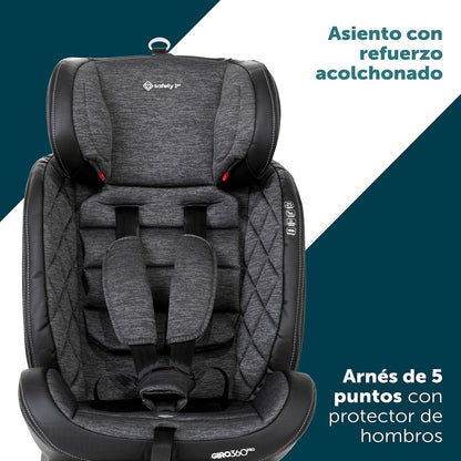 Safety 1st Autoasiento Giro 360 Pro Gris Oxford | Uso desde Recién Nacidos hasta 36kg