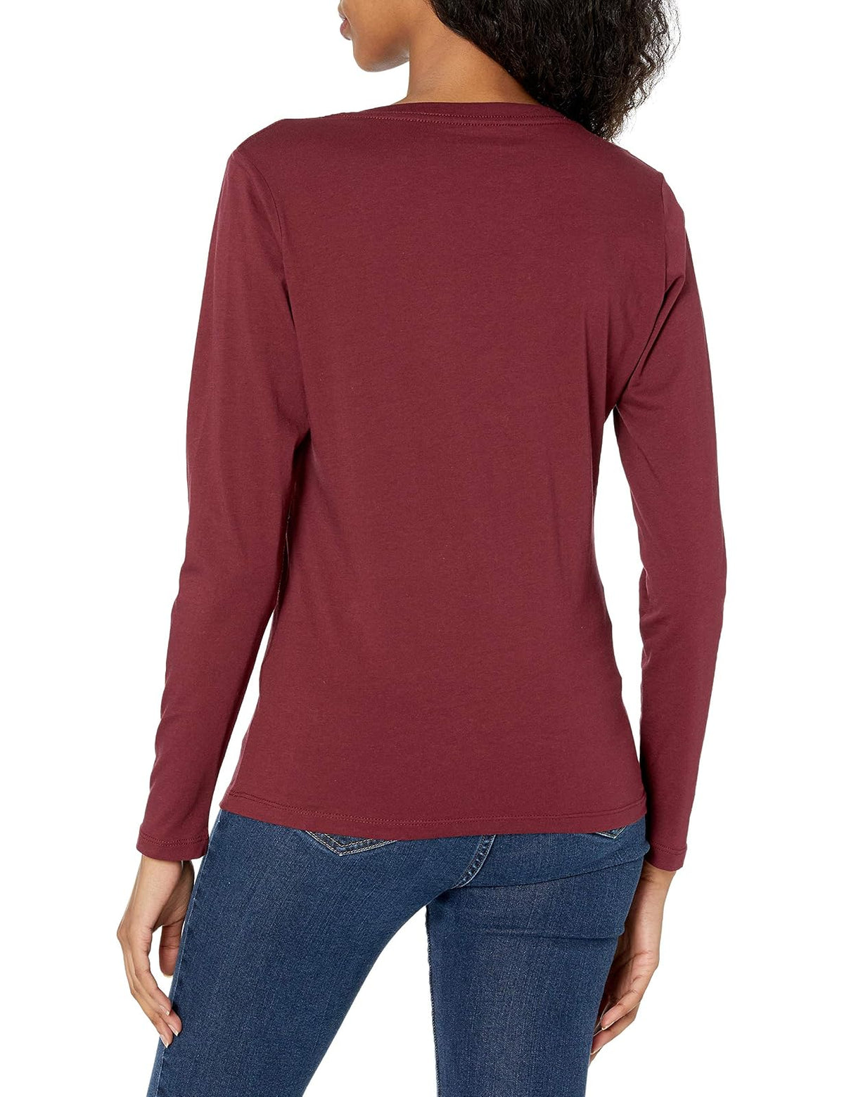 True Religion Camiseta de Manga Larga con Cuello en V Camiseta para Mujer