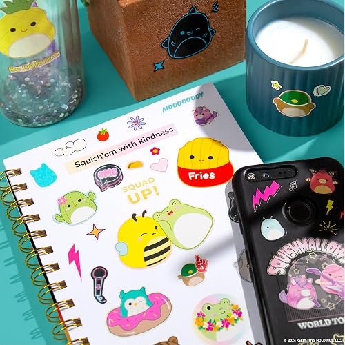 Squishmallows Original 2000 + libro de pegatinas único en la clase, 43 hojas de pegatinas, calcomanías Kawaii Squishmallows para botella de agua, cuadernos, bolsas de recuerdos de fiesta, lindas