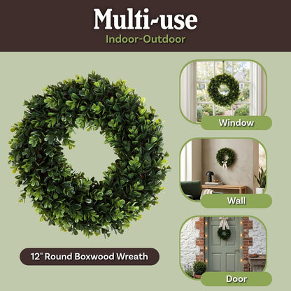 Pure Garden 50-110 Boxwood Wreath, Round, 14"