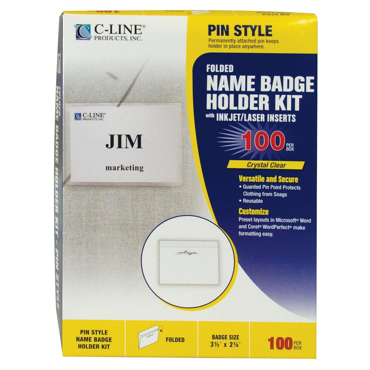 C-Line 94223 - Portatarjetas con insertos, 3.5 x 2.25 pulgadas, 100 por caja