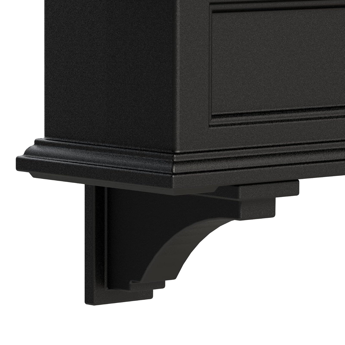 Mayne Inc Fairfield Soportes decorativos, 2 unidades, plástico, negro, estándar (5856-B)