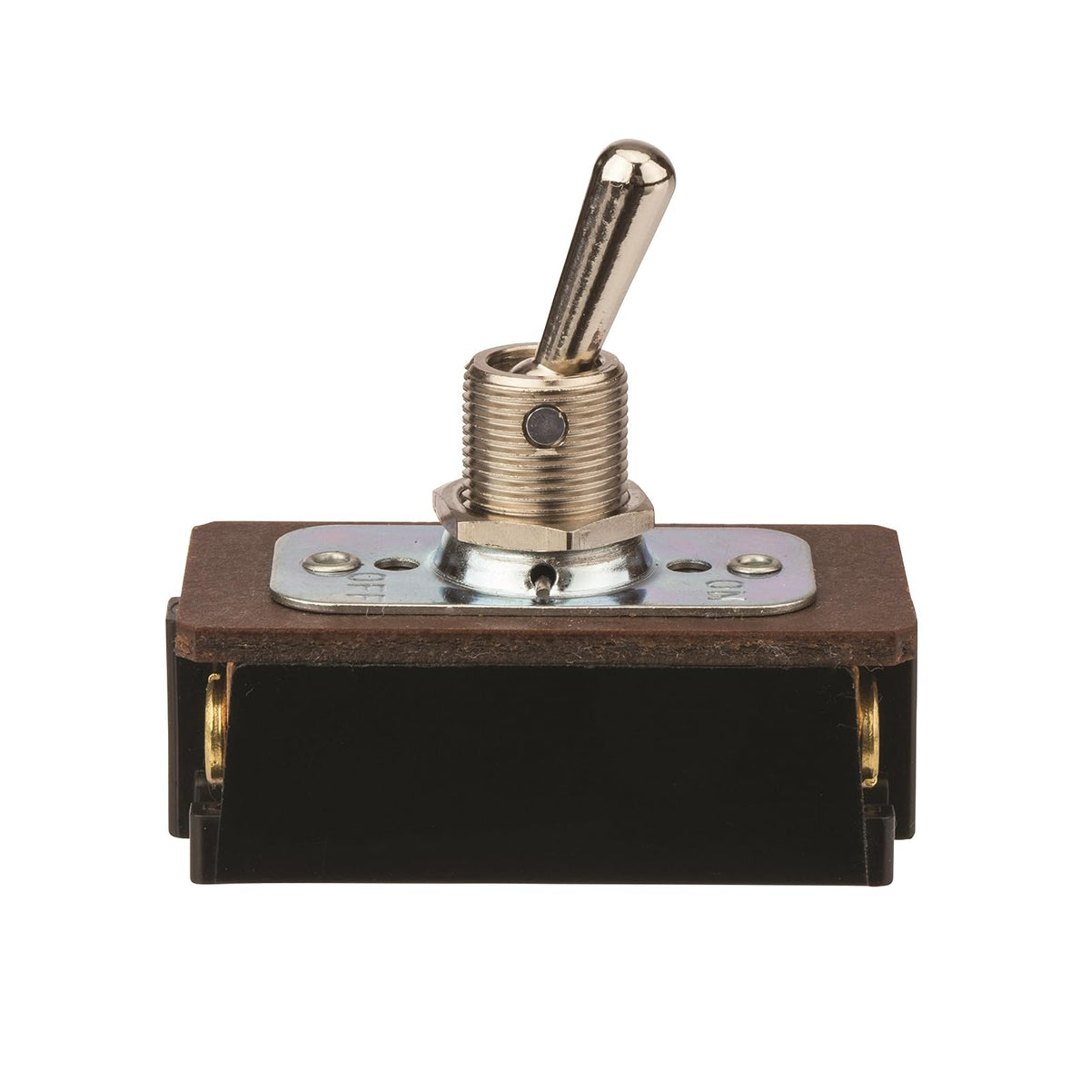 Interruptor de palanca, contacto mantenido y múltiples polos, función de corte de encendido y apagado, DPST, actuador de latón/níquel, 20/10 amperios a 125/250 VAC/DC, conexión de tornillos