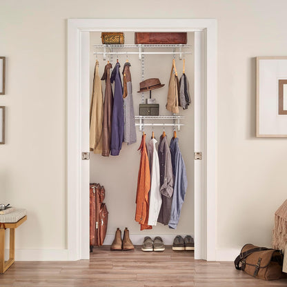 ClosetMaid 2087 shelftrack 0,6 m. a 4 pies Ajustable clóset Organizador Kit, Color Blanco, 2 Ft. to 4 Ft., 1 uds. por Paquete