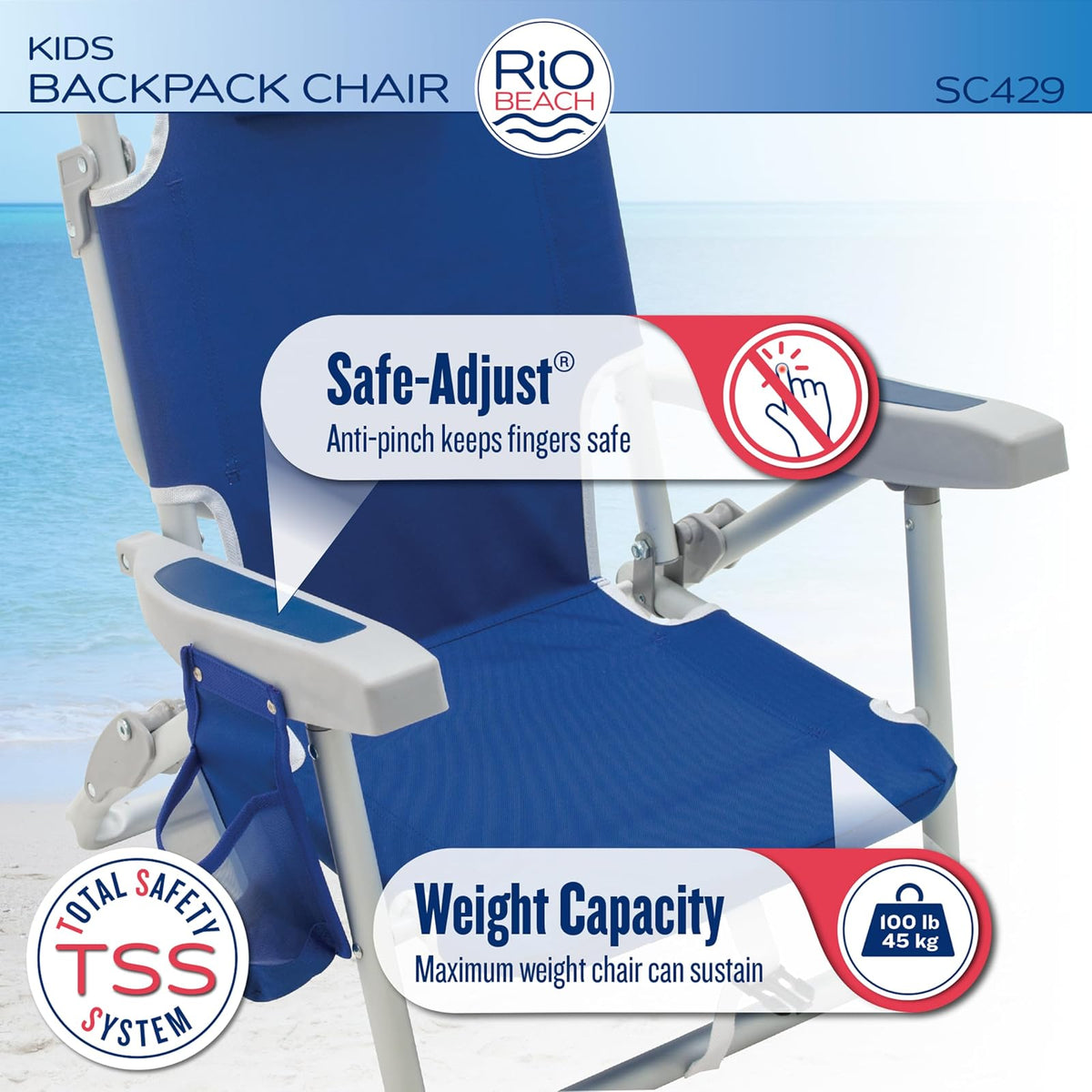 Rio Beach - Mochila Plegable de 5 Posiciones para niños
