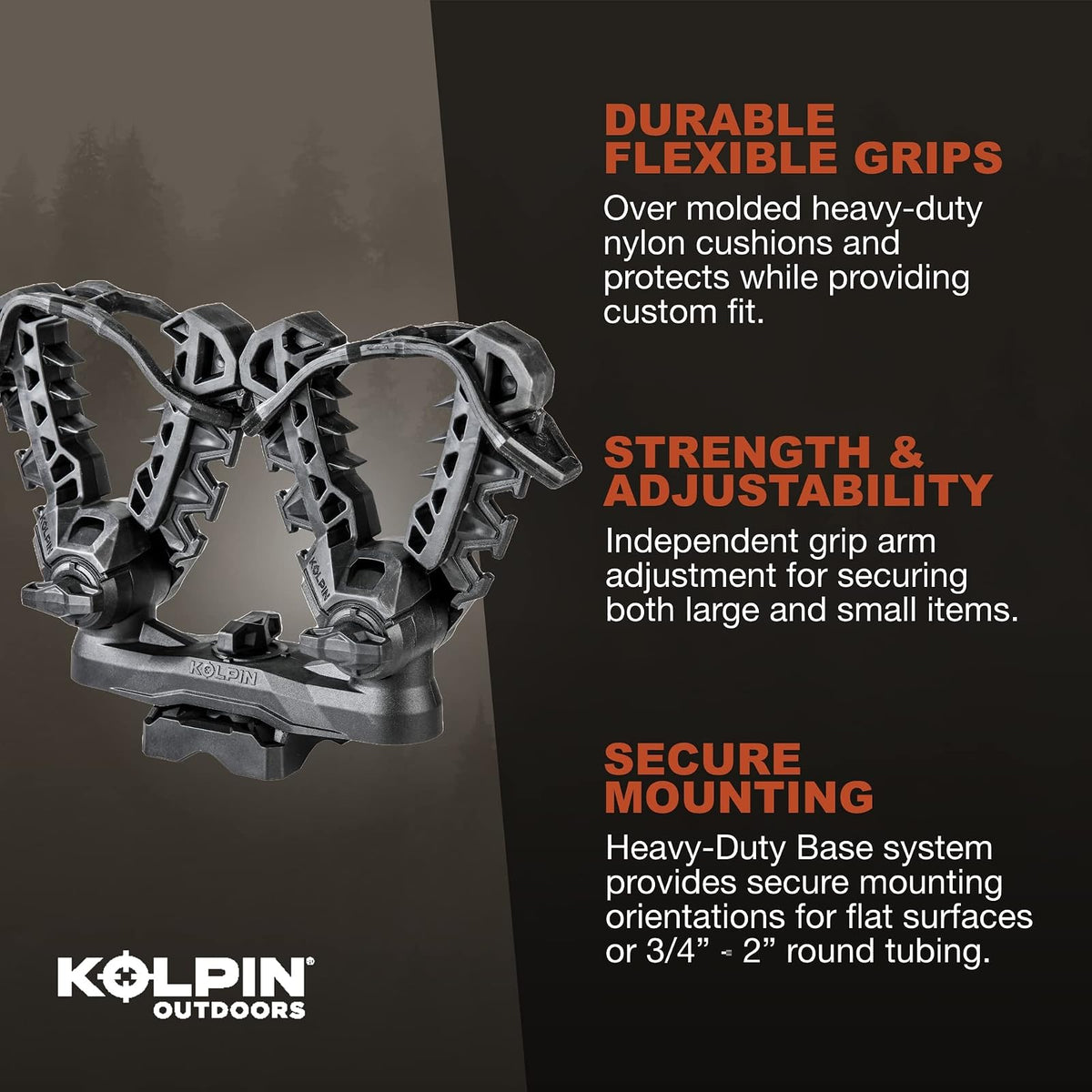 Kolpin 21551 Agarre Rhino Doble Negro, 2 Unidades