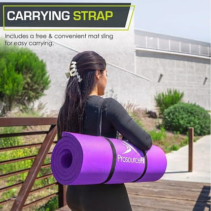 ProsourceFit Extra Thick Yoga and Pilates Mat ½€ (13mm) or 1 (25mm), 71-inch Long High Density Exercise Mat with Comfort Foam and Carrying Strap