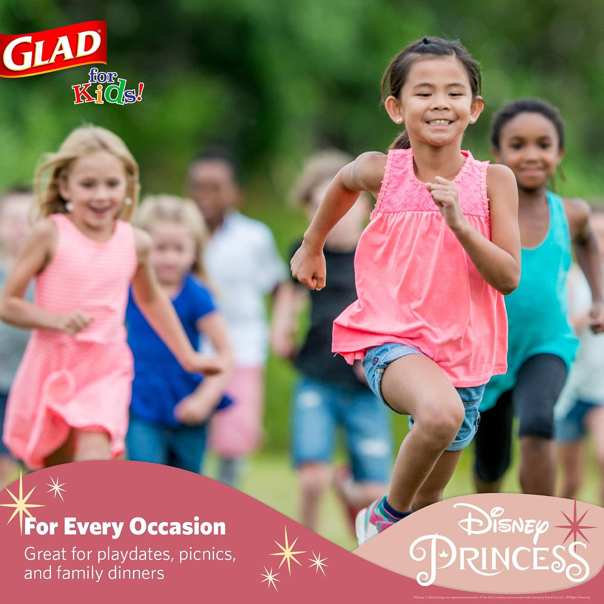 Glad for Kids Disney Princess “Magic is in All of Us” 8.5” Paper Plates | Disney Princess Paper Plates, Kids Snack Plates | Kid-Friendly Paper Plates for Everyday Use, 24 Ct