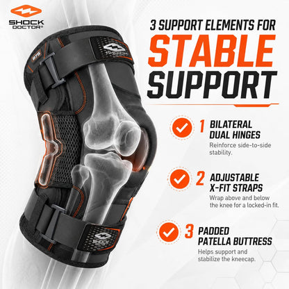 Shock Doctor Ultra - Soporte para Rodilla con Articulaciones Bilaterales, Unisex Adulto, Individual