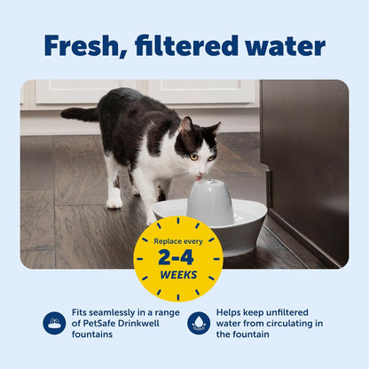 PetSafe Drinkwell Replacement Carbon Filters, Dog and Cat Ceramic and 2 Gallon Water Fountain Filters, 12-Pack