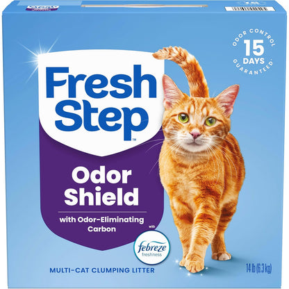 Fresh Step Multi-Cat con el Poder de Febreze, Arena para Gatos aglutinante de 14 LB/ 6.35 Kg
