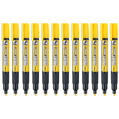 Pentel Marcador Permanente Uso Industrial Caja 12 Piezas - Amarillo