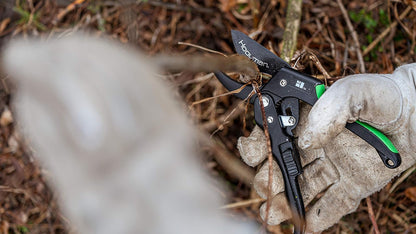 Hooyman - Tijeras de podar con carraca con diseño ligero, antideslizante, ergonómico, hoja de carbono SK5 de alta resistencia y bloqueo de cuchilla para caza, recorte y uso al aire última intervensión