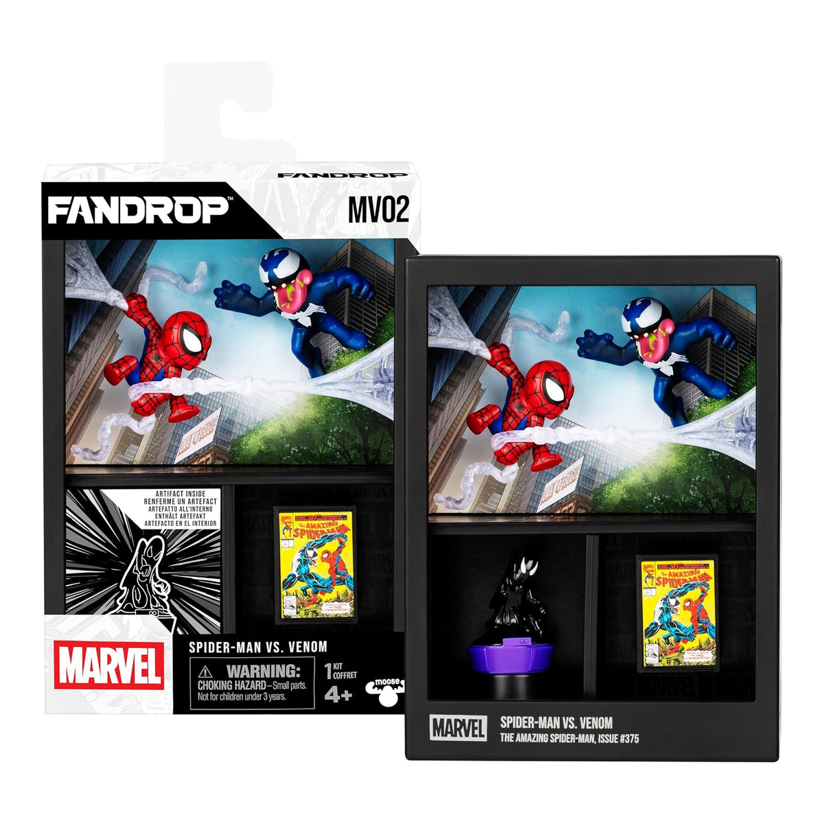 Fandrop MV02-Spider-Man VS. Venom, combina un Marcador de Diorama, artefactos y Escena Que CREA una visualización de élite para Mejorar Cualquier colección de Spider-Man, 4 Marvel para coleccionar