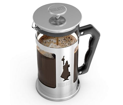 Bialetti 6860 Preziosa Stainless Steel 3-Cup French Press Coffee Maker, Silver