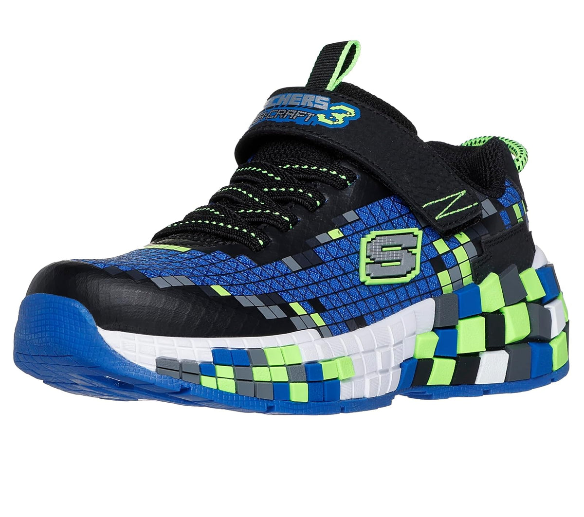 Skechers Mega-Craft 3.0 tenis para niño - 21.5 cm - Negro - Azul - verde lima