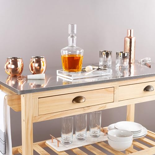 Lavish Home - Organizador de Bandeja de acrílico, Soporte Minimalista Transparente para mesita de Noche, baño y Oficina, decoración de habitación estéticamente Agradable