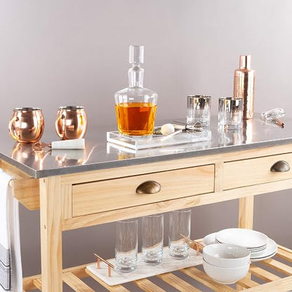 Lavish Home - Organizador de Bandeja de acrílico, Soporte Minimalista Transparente para mesita de Noche, baño y Oficina, decoración de habitación estéticamente Agradable