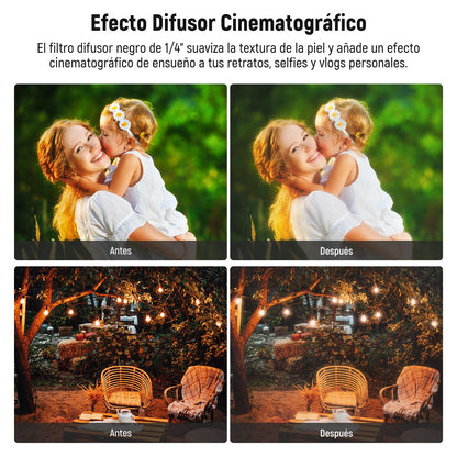 NEEWER 82 mm CPL + Filtro Difusor Negro 1/4 para Filtro de Efecto Cinematográfico de Niebla (Paquete de 2), Filtro Polarizador Circular de Cristal Óptico Multicapa con Efecto Cinematográfico Suave