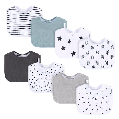 Gerber Baberos de Muselina, Paquete de 8 - Talla Única - Multi Neutral 2